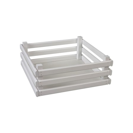 Box wooden for storage Polini Home Boxy, white color, 32x32x12 cm