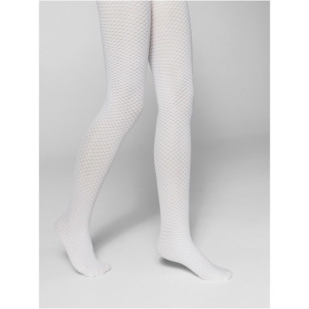 Pantyhose children with openwork pattern CONTE ELEGANT TINA, height 158-164 cm, color Bianco