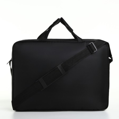Laptop bag with a zipper, outer pocket, black color-2