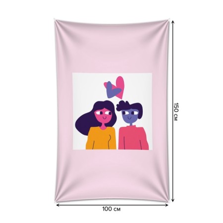 Decorative panel with photo printing "Lovers", vertical, size 100x150 cm-1