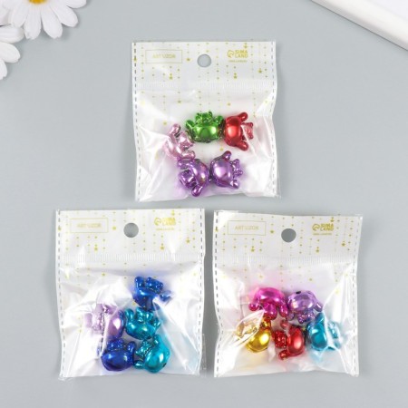 Busina for creativity plastic "Bunny glossy metallic" mix 2.1x1.6x1.3 cm-4