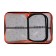 Penal 3 sections, tab inside, 140 x 210 x 40 mm, fabric, calligrata top Block "Skeletics"