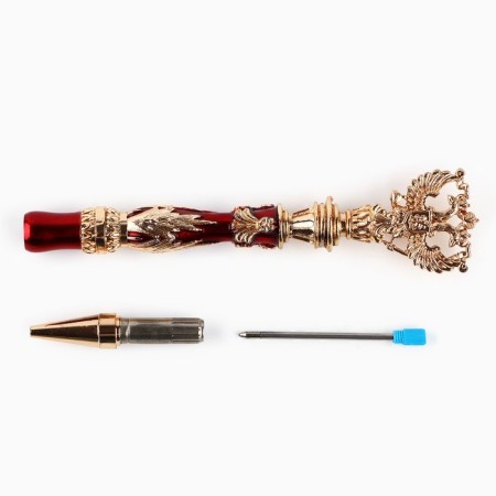 Gift Handle Gell with emblem in a case, metal, red color, writing node 0.1 mm, blue paste-3