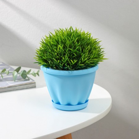 Pot for flowers with the Podon "Noble", 450 ml, d = 11 cm, blue color