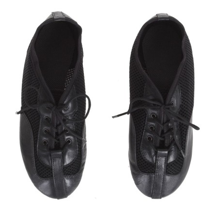 Jazzovki "Sport", genuine leather, with a net, insole length 22 cm, black color-6