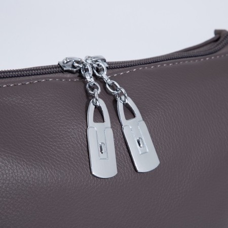 Cross-Bodi Bag on a zipper, the color is gray-brown-3