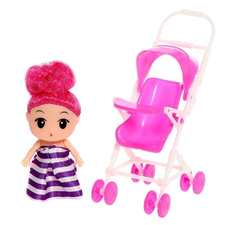 Baby doll "Alina" with a stroller, color mix-10