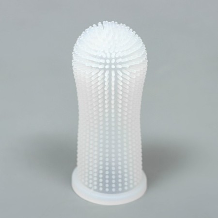 Brush for brushing animal teeth, 5.5 x 2.5 cm, white, container 7 x 4 cm-3