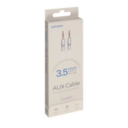 EXPLOYD EX-K-475 Jack 3.5 (M) cable-Jack 3.5 (M), for micro and headphones, 1 m, white-5