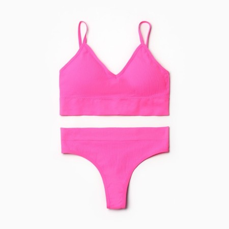 Female set (top, thongs), pink color, size 42-46-5