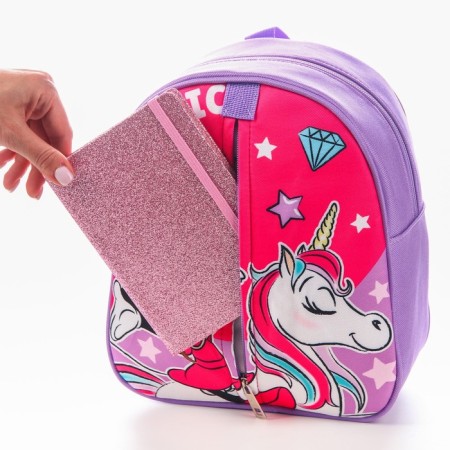 Baby backpack, at lightning, 23 cm x 10 cm x 27 cm "Magic", Minnie and unicorn-9