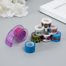 Adhesive tape decorative with a holder (set of 8 pcs) width 1.2 cm length 2.8 meters mix