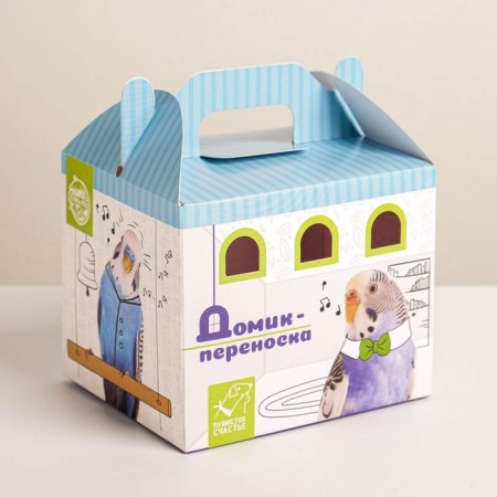 Cardboard transportation for birds and rodents "wavy parrot"-2