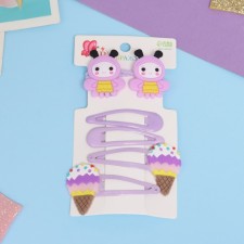 Shirley hair set (2 elastic bands 5 cm, 4 invisible 5.5 cm) bee, lilac