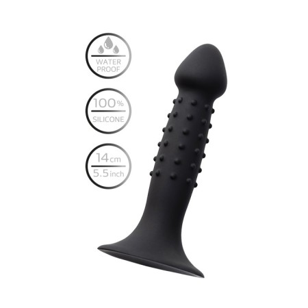Anal phallimitator A-Toys Spikn, silicone, black color, 14 cm-2