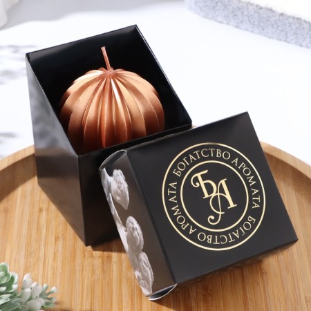 Figure candle "Faced ball", 6.5x6.5 cm, bronze, in the box-2