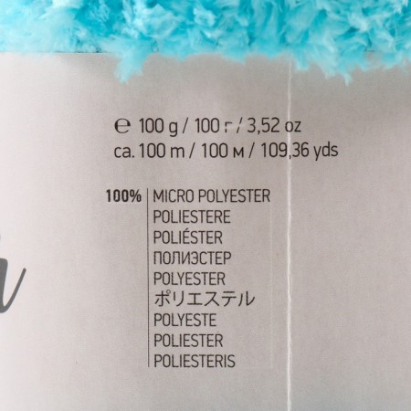 Yarn "Fable Fur" 100% micropoliester 100m/100g (975 turquoise)-3