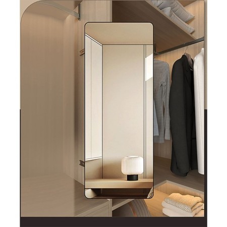 Sleep mirror in a wardrobe on rails, 90 x 35cm, black