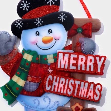 Decorative luminous jewelry (suspension) "Snowman" 32x23 cm-2