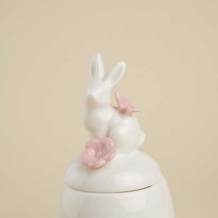 Bank for storing bulk products SL Home "Forest Rabbit", 7.5 × 16 cm, white color-2