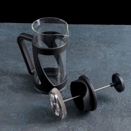 Teapot of a tender jacket - press "Zet", 350 ml, glass, black color-1