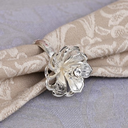 A set of rings for napkins, 6 pcs, with crystals-1