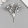 Artificial plant for creativity "sharp leaves" 1 bouquet = 6 branches silver 13 cm
