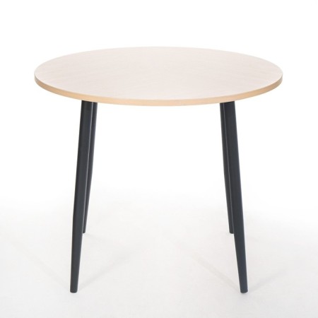 Round table "Seattle", 900x900x750, Black Metal Feet/Oak Milky-2