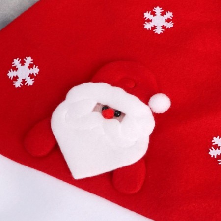 New Year's cap "Santa Claus and Snowflakes" 29x40 cm, red-1