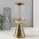 Ceramics candlestick, glass for 1 candle "ibis" d = 7.5 cm gold 10.5x10.5x29.5 cm