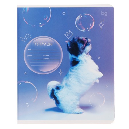 Notebook 12 sheets in a frequent slant on the clip "Dog", cover shaking cardboard, VD-smies, mix-4