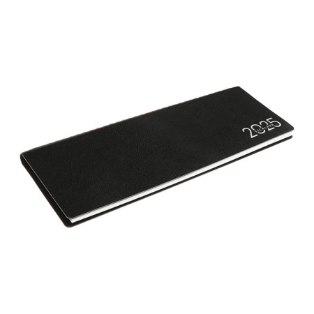 Dated 2025 planning, Escalada, 76 sheets, on the crest, integral cover, artificial leather, foil embossing, block 70, black, 310 x115mm-2