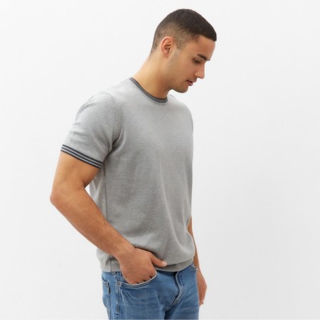 Jumper men's short sleeve Minaku Regular Fit: Color Gray Melange, Rr. 48-4