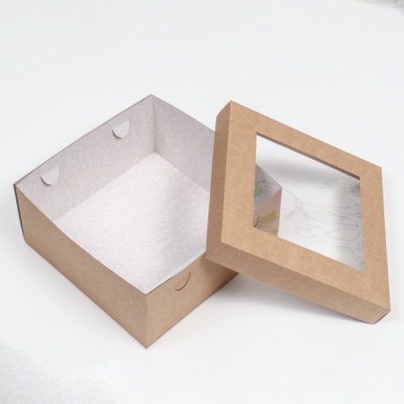 The box is folding, the lid is, with a window, craft, 25 x 25 x 12 cm-2