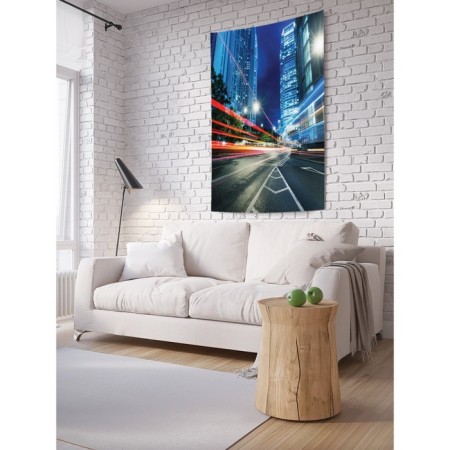 Decorative panel with photo printing "Night speed", vertical, size 100x150 cm
