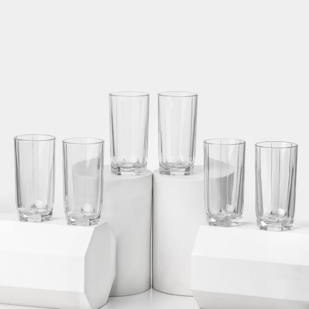 Set of glass glasses "Style", 280 ml, 6 pcs