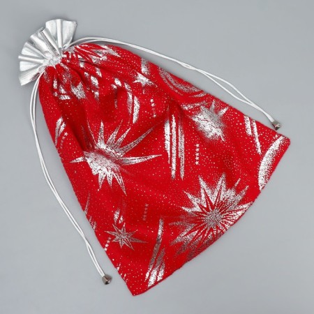 Bag gift plush "Polar star", embossing, 30 x 40 cm +/- 1.5 cm, new year-4