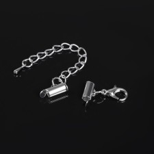 Counter for a bead bracelet (pair) 10mm, with a chain extension cord, silver color