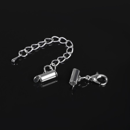 Counter for a bead bracelet (pair) 10mm, with a chain extension cord, silver color