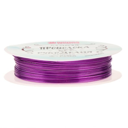 Wire for beadwork, diameter: 0.5 mm, length: 10 m, purple color-1