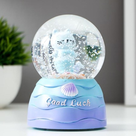 Souvenir polystone water ball light, music "Kotorusalka" d = 8 cm mix 12x8.5x8.5 cm-3