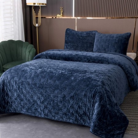 Set: cover 240x260 cm, pillowcase 50x70 cm - 2 pcs, color dark blue-1