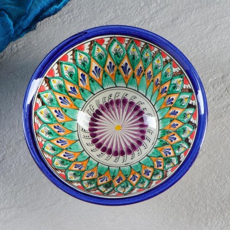Rishtan ceramics "Patterns", 18 cm, big, mix-4