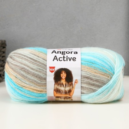 Yarn "Angora Active" 20% wool, 80% acrylic 500m/100g (852 bir-cream-white)