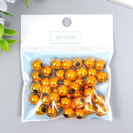 Beads for creativity plastic "gold" set of 20 g 1x1 cm-2
