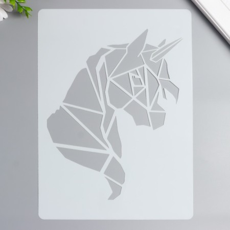 Plastic stencil "Geometry. Unicorn" 29.7x21 cm