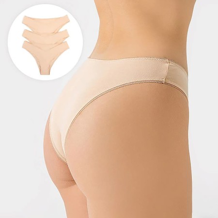 Set of female panties of Brazilian (3pcs), fried almonds, size 48 (l)-1
