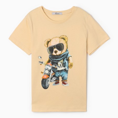 T -shirt for a boy, beige color, height 116 cm