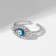 Ring "amulet" of the eye, classic, white-blue color in silver, dimensionless