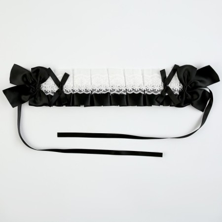 Carnival bandage "Lolita", black color with white lace-3